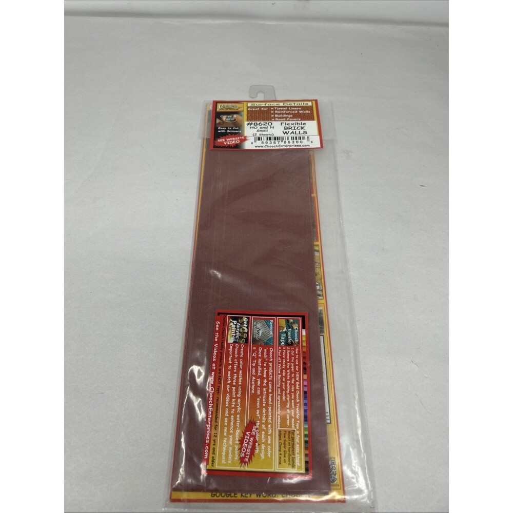 Chooch Enterprises 8620 HO & N Scale Flexible Brick Walls 2 Sheets in Pack